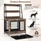 MDF Metal Dog Crate with Storage Shelves and Wheels and Flip-Top